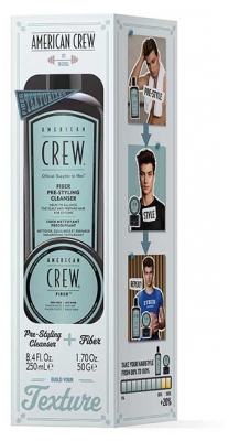 American Crew Șampon Fiber de curățare pre-coafare 250 ml + Ceară Fiber fixare puternică efect mat 50 g