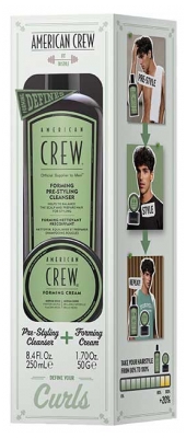 American Crew Champô Forming Limpeza Pré-styling 250 ml + Forming Creme Fixação Flexível Brilho Natural 50 g