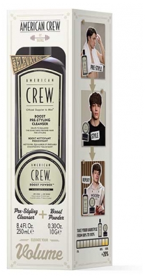 American Crew Șampon Boost Nettoyant Précoiffant 250 ml + Boost Powder Tenue Légère Effet Mat 10 g