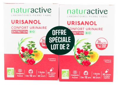 Naturactive Urisanol Urinair Comfort Onderhoud Bio Lot van 2 x 30 capsules