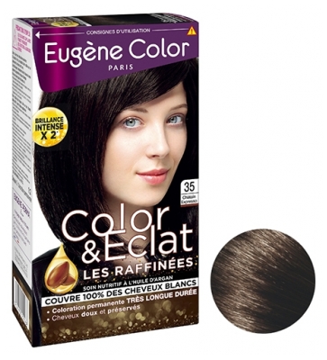 Eugène Color Color & Eclat - Les Naturelles Sehr Lang Anhaltende Permanente Haarfarbe - Haarfärbung: 35 kastanienbraun Expresso