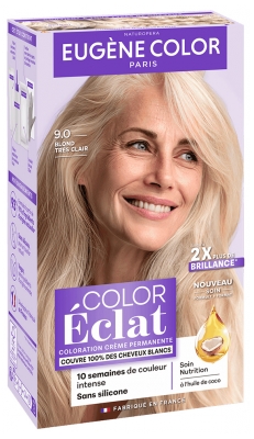Eugène Color Color & Eclat - Les Naturelles Bardzo Długo Utrzymująca Się Trwała Farba do Włosów - Kolor: 9.0 Bardzo jasny blond