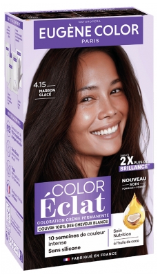 Eugène Color Color & Eclat - Les Naturelles Bardzo Długo Utrzymująca Się Trwała Farba do Włosów - Kolor: 4.15 Marron Glacé
