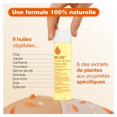 Bi-Oil Huile de Soin (Naturelle) Spécialisée Cicatrices et Vergetures 200 ml