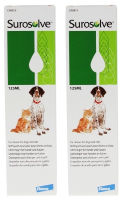 Surosolve Nettoyant Auriculaire Chiens et Chats Lot de 2 x 125 ml