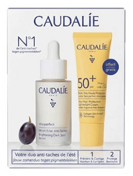 Caudalie Vinoperfect Siero Illuminante Anti-macchie 30 ml + Vinosun Fluido Protezione Molto Alta SPF50+ 20 ml in omaggio