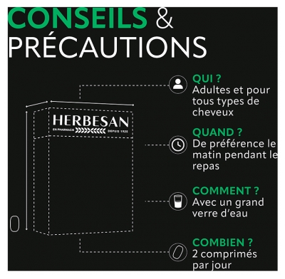 Herbesan Beauté & Force des Cheveux Brillance Résistance 60 Comprimés