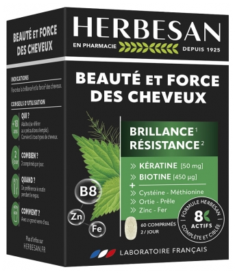 Herbesan Beleza & Força do Cabelo Brilho Resistência 60 Comprimidos