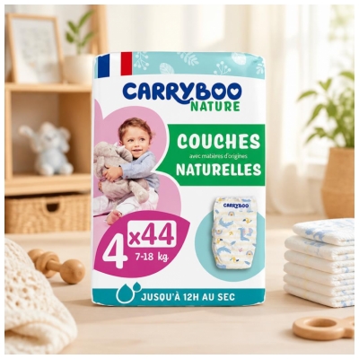 Carryboo Nature Naravne pleničke z vzorcem 44 pleničk Velikost 4 (7-18 kg)
