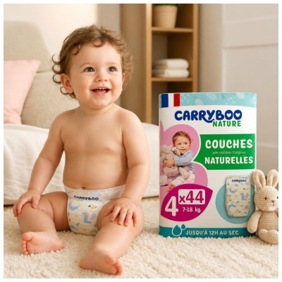 Carryboo Nature Naturlige Bleer med Mønster 44 Bleer Størrelse 4 (7-18 kg)