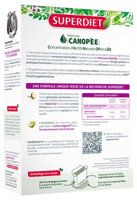 Superdiet Radis Noir Artichaut Bien-Être du Foie Bio 20 Ampoules