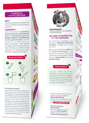 Superdiet Radis Noir Artichaut Bien-Être du Foie Bio 20 Ampoules