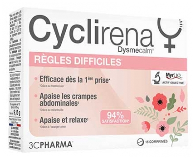 3C Pharma Cyclirena Règles Difficiles 15 Compresse