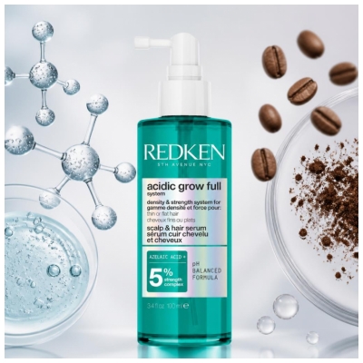Redken Acidic Grow Full System Sérum Cuir Chevelu et Cheveux Densité et Force Cheveux Fins et Plats 100 ml