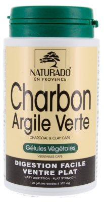 Naturado en Provence Aktivkohle Grüne Tonerde 120 pflanzliche Kapseln