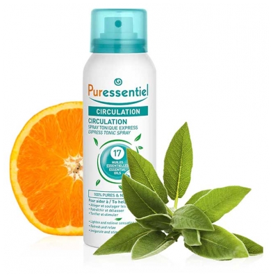 Puressentiel Circulation Express Tonizirajoč Sprej s 17 Eteričnimi Olji 100 ml