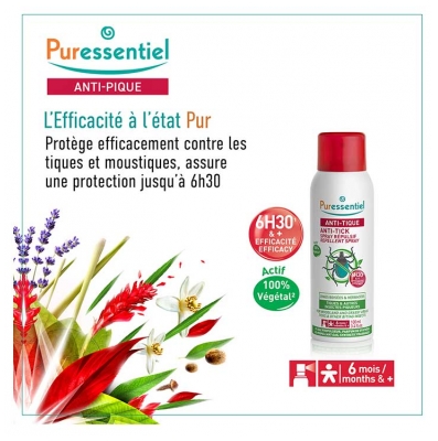 Puressentiel Anti-Tique Spray Répulsif 100 ml