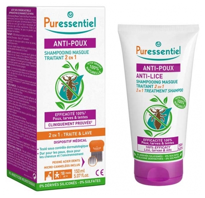 Puressentiel Antipiojos Champú Mascarilla Tratante 2 en 1 150 ml