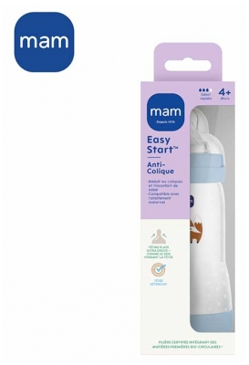MAM Baby Bottle Easy Start 320 ml 4 Months + Flow 3 Fast - Colour: Ocean