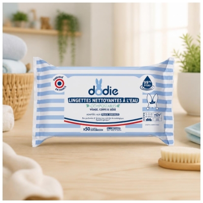 Dodie Toallitas Limpiadoras al Agua Compostables 50 Toallitas Gran Formato