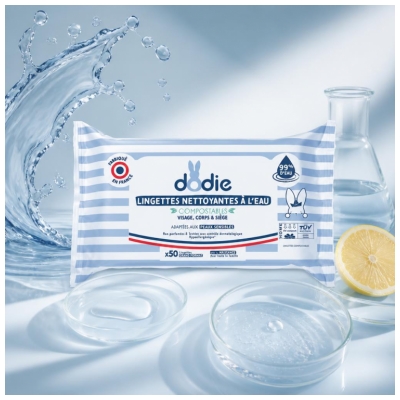 Dodie Toallitas Limpiadoras al Agua Compostables 50 Toallitas Gran Formato