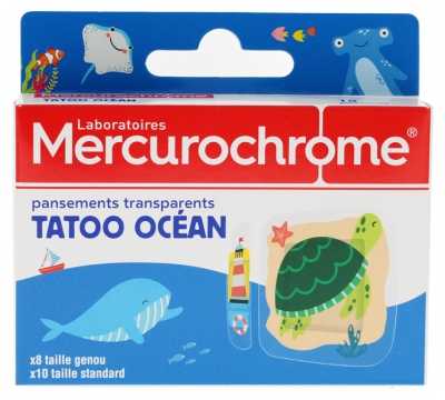 Mercurochrome Curativos Transparentes Tatoo Oceano 18 unidades