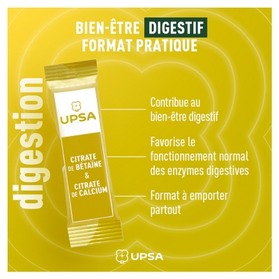 UPSA Digestion Citrate de Bétaïne et Citrate de Calcium 10 Sachets