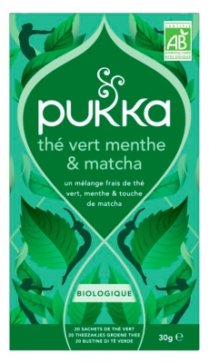 „Pukka“ ekologiška žalioji arbata su mėtomis ir matcha, 20 pakelių