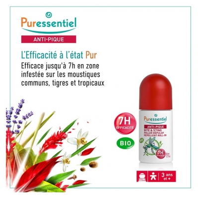 Puressentiel Anti-Pique Roller Répulsif Visage & Corps 50 ml