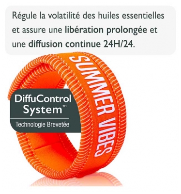 Parakito Bracelet Anti-Moustiques Rechargeable Adulte - Modèle : Good Vibes Orange