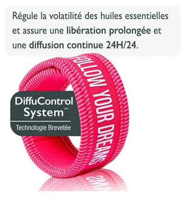 Parakito Bracelet Anti-Moustiques Rechargeable Adulte - Modèle : Good Vibes Fuschia