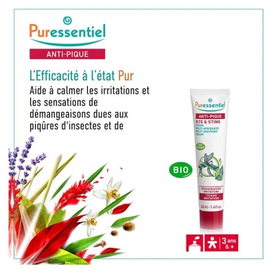 Puressentiel Anti-Pique Crème Multi-Apaisante Bio 40 ml