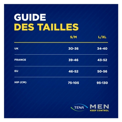 Tena Men Active Fit Pants Plus Taille L/XL 8 Sous-Vêtements Absorbants