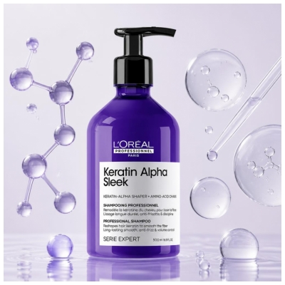 Șampon profesional L'Oréal Professionnel Keratin Alpha Sleek 500 ml