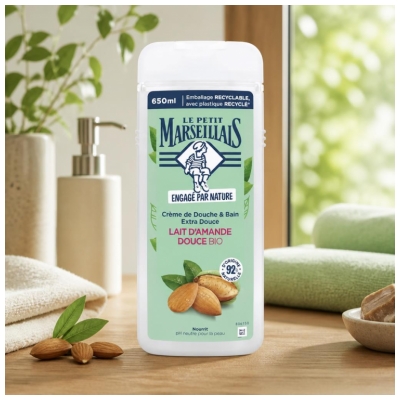 Le Petit Marseillais Crème de Douche & Bain Extra Douce Lait d'Amande Douce Bio 650 ml