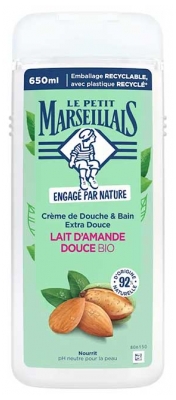 Le Petit Marseillais dušas krēms & ķermeņa mazgāšanas līdzeklis “Ekstra Maigais Bio Saldie Mandeles Piens” 650 ml
