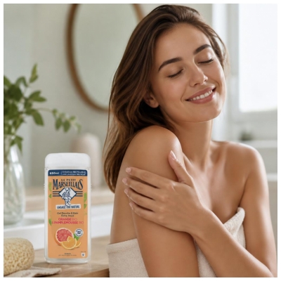 Gel de Duș & Baie Extra Blând Portocală & Grapefruit Bio Le Petit Marseillais 650 ml