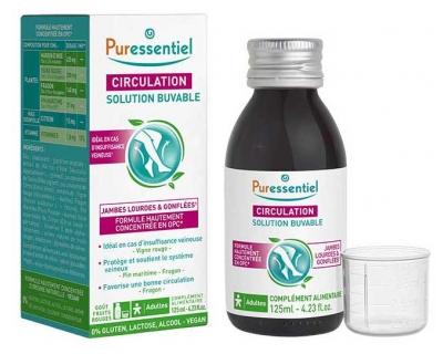 Puressentiel Circulation Drickbar Lösning för Tunga & Svullna Ben 125 ml