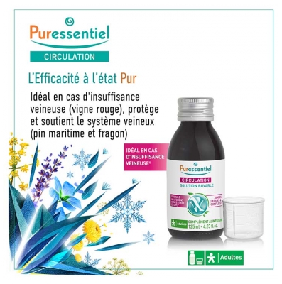 Puressentiel Circulation Solution Buvable Jambes Lourdes & Gonflées 125 ml