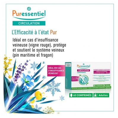Puressentiel Circulation Jambes Lourdes & Gonflées 60 Comprimés