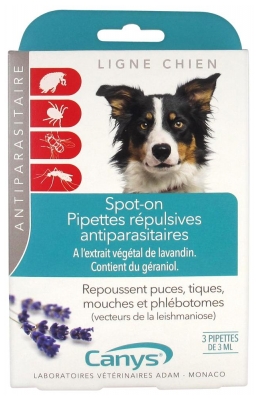 Canys Pipetas Spot-On Repelente Antiparasitario Perro 3 Pipetas (consumir preferentemente antes del 30/06/2026)