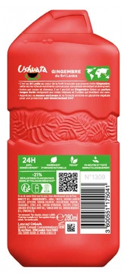 Ushuaïa Șampon Gel de Duș Revigorant cu Ghimbir 280 ml