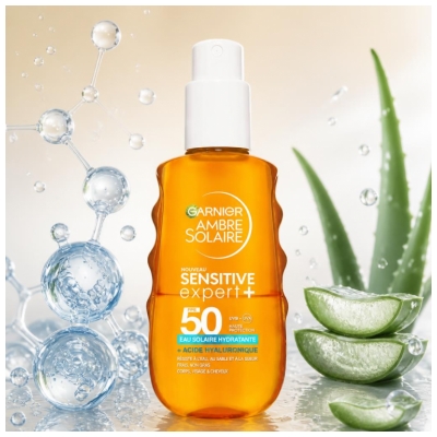 Garnier Ambre Solaire Sensitive Expert + Hydraterend Zonne-water SPF50 150 ml