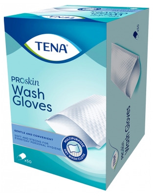Tena ProSkin Wash Glove 50 guantes de aseo