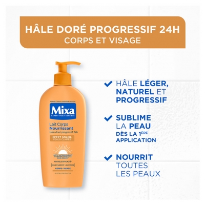 Mixa Lait Corps Nourrissant Effet Soleil Peaux Claires 250 ml
