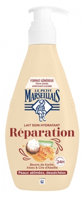 Le Petit Marseillais Feuchtigkeitsspendende Pflegemilch Reparatur für strapazierte und ausgetrocknete Haut 400 ml