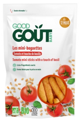Good Goût Mini Bagietki z Pomidorem i Bazylią Od 12 Miesięcy Ekologiczne 70 g (najlepiej spożyć przed 18.09.2026)
