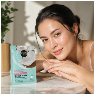 Organic Shop Peptide Perfection Mască din Material Textil Hidratantă & Sculptantă
