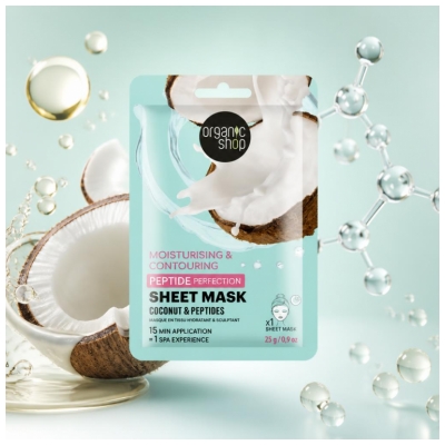 Organic Shop Peptide Perfection Mască din Material Textil Hidratantă & Sculptantă