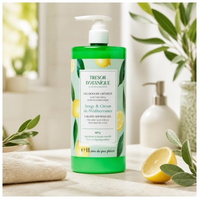 Trésor Botanique Creamy Shower Gel Mediterranean Sage & Lemon 1 L